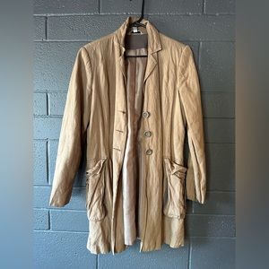 Cabi Lght Tan Women's Long Coat Jacket Size Medium